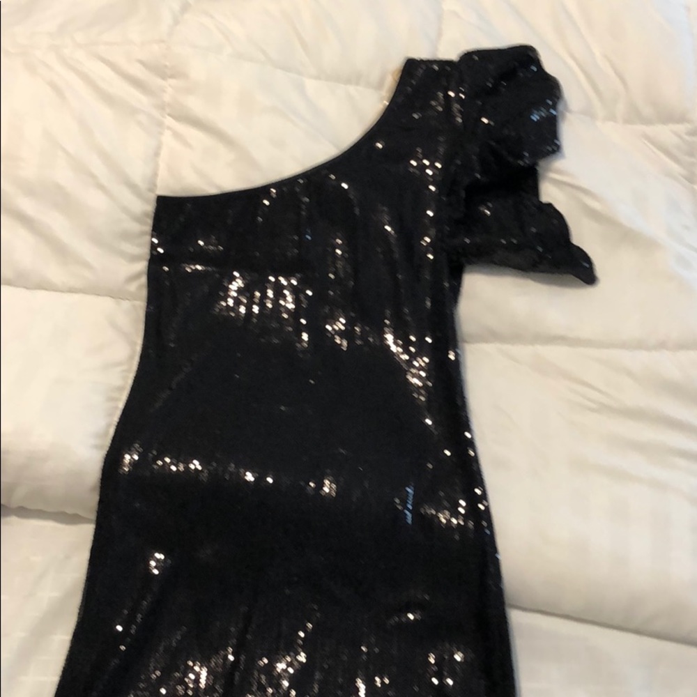 One shoulder beaded cocktail dress